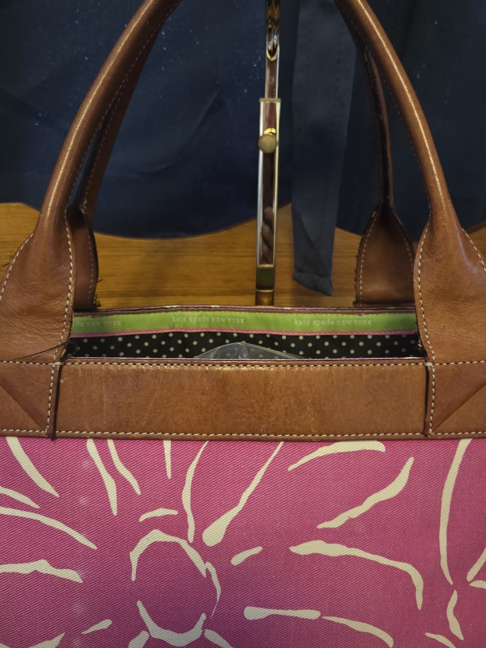 Kate Spade Pink Floral Statement Tote | Leather Handles Preppy Chic Classic - Picture 11 of 16
